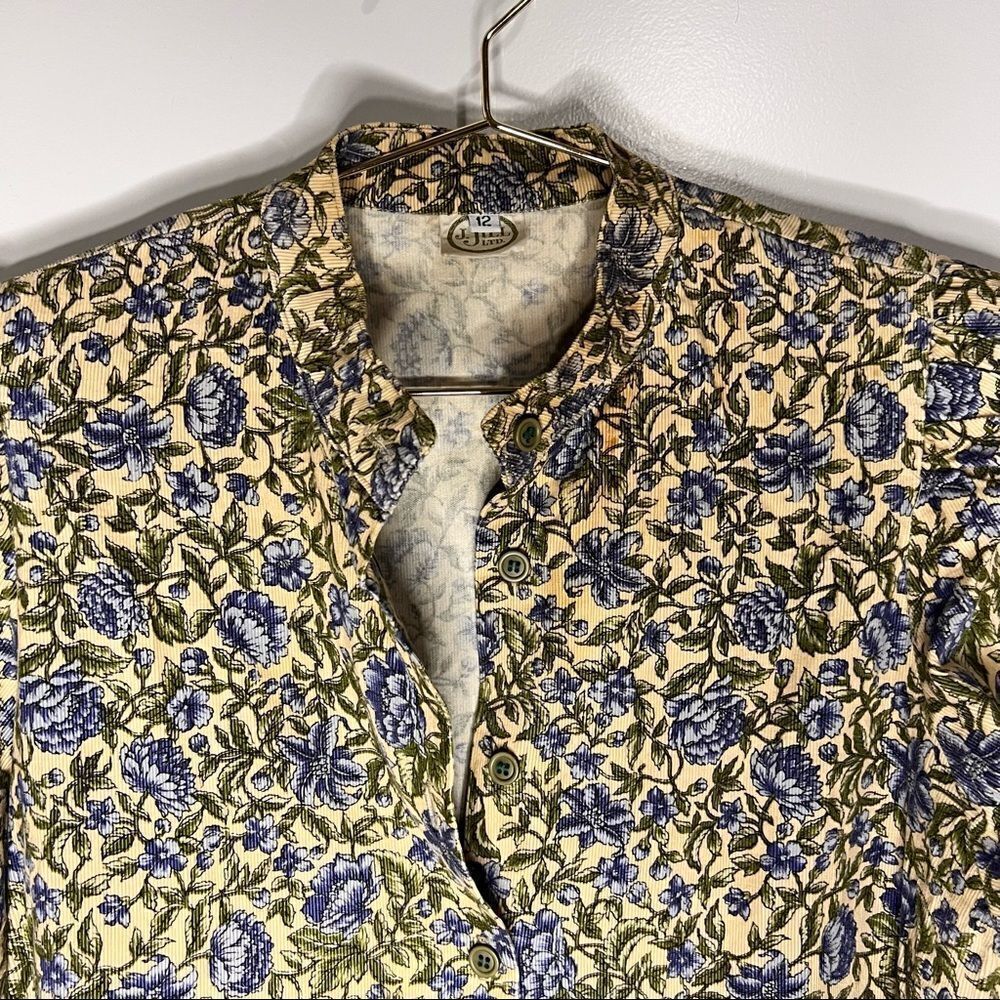 VINTAGE J. Jill Corduroy Floral Button Front Dress - Picture 9 of 14